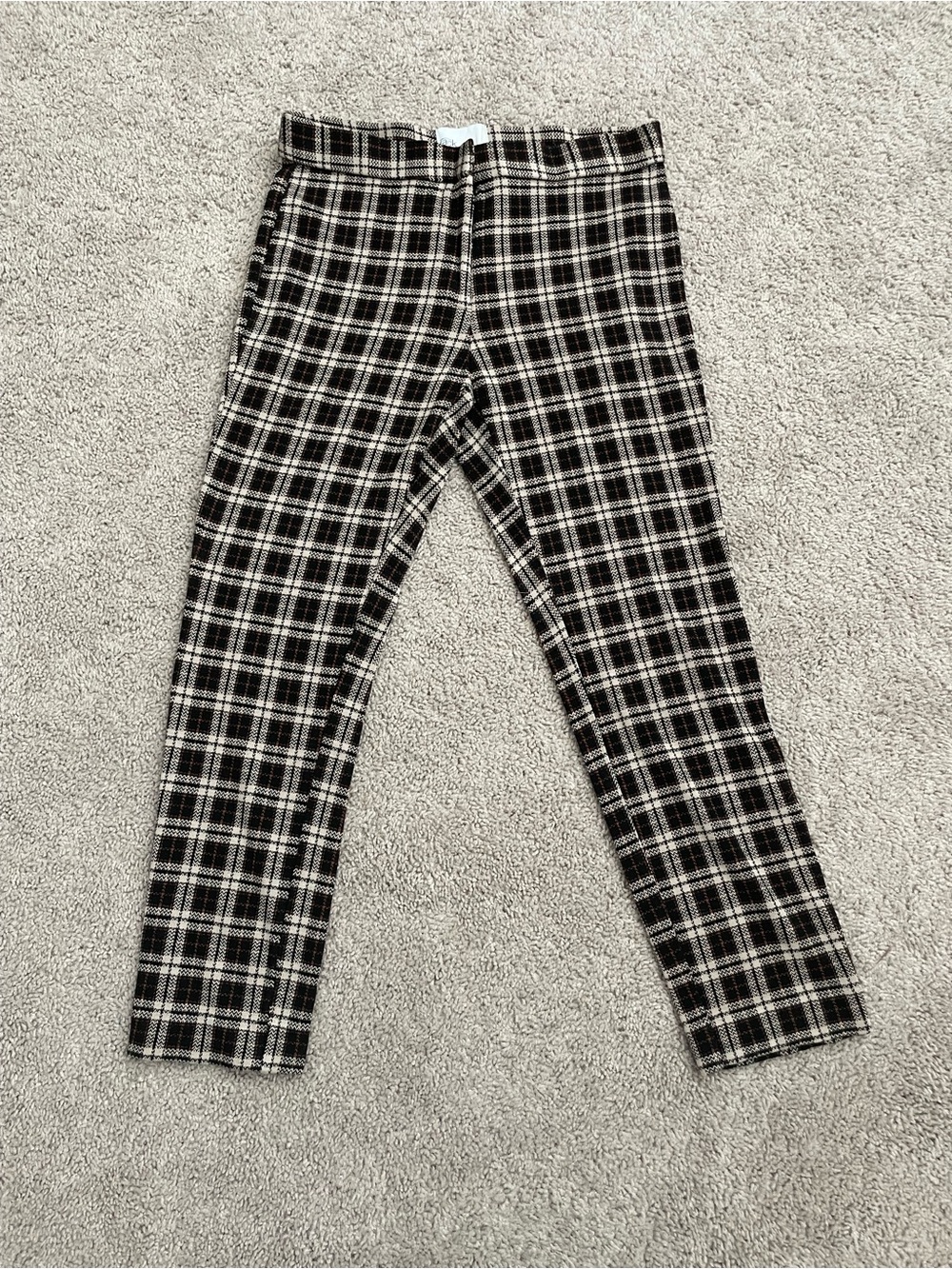 Nordstrom Rack Plaid High Waisted Skinny Cigarette Ankle Pants Trousers M